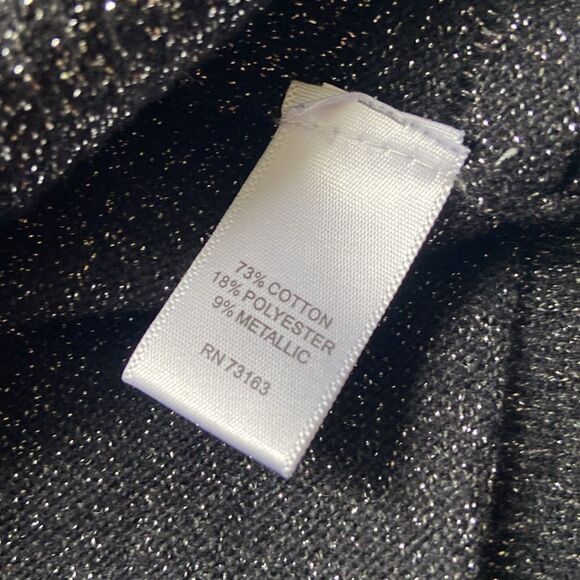 Cable & Gauge Black Metallic Button Front Long Sleeve Cardigan Sweater New Year - Picture 9 of 9